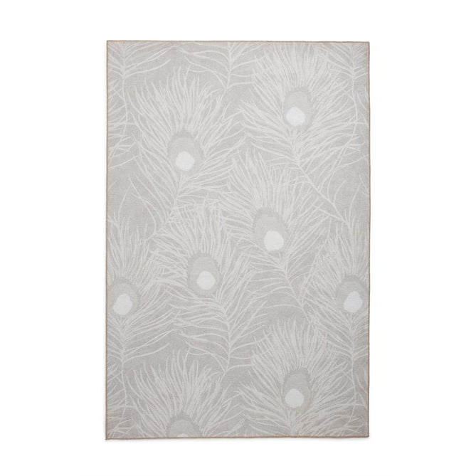 Washable Harlequin Orlena Putty Modern Floral Botanical Textured Lightweight Printed Recycled Polyester Flatweave Putty Beige/Ivory/Pale Taupe/Stone Grey Rug