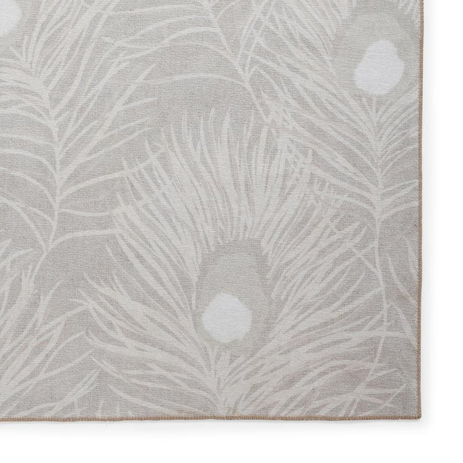 Washable Harlequin Orlena Putty Modern Floral Botanical Textured Lightweight Printed Recycled Polyester Flatweave Putty Beige/Ivory/Pale Taupe/Stone Grey Runner