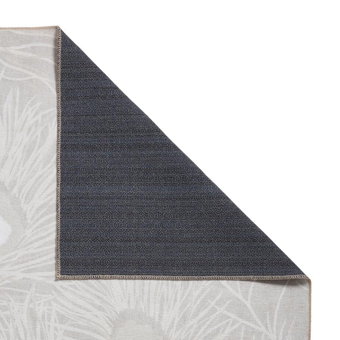 Washable Harlequin Orlena Putty Modern Floral Botanical Textured Lightweight Printed Recycled Polyester Flatweave Putty Beige/Ivory/Pale Taupe/Stone Grey Rug