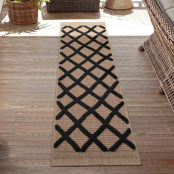 Harper Aztec HRP01 Jute-Look In-Outdoor Natural/Black Rug-Desire Rugs-Rug Love - The Most Loved Rug Store