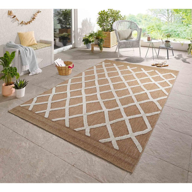 Harper Aztec HRP01 Jute-Look In-Outdoor Natural/Cream Rug-Desire Rugs-Rug Love - The Most Loved Rug Store