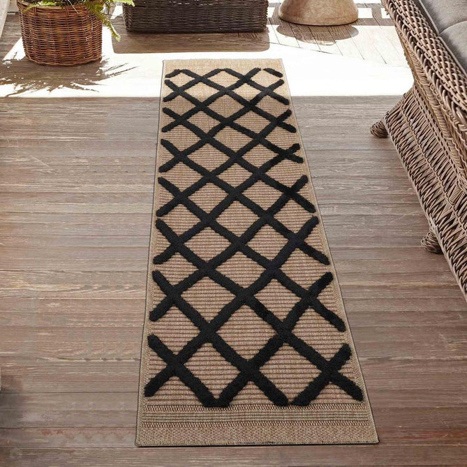 Harper Aztec HRP01 Jute-Look In-Outdoor Natural/Black Rug-Desire Rugs-Rug Love - The Most Loved Rug Store