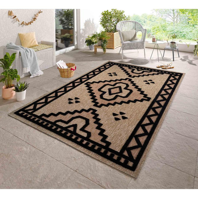 Harper Diamond HRP02 Jute-Look In-Outdoor Natural/Black Rug-Desire Rugs-Rug Love - The Most Loved Rug Store