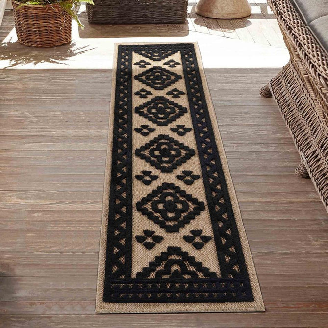 Harper Diamond HRP02 Jute-Look In-Outdoor Natural/Black Rug-Desire Rugs-Rug Love - The Most Loved Rug Store