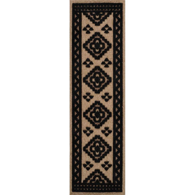 Harper Diamond HRP02 Jute-Look In-Outdoor Natural/Black Rug-Desire Rugs-Rug Love - The Most Loved Rug Store