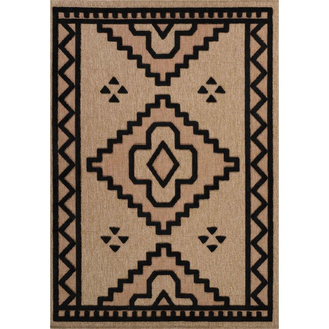 Harper Diamond HRP02 Jute-Look In-Outdoor Natural/Black Rug-Desire Rugs-Rug Love - The Most Loved Rug Store