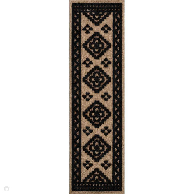Harper Diamond HRP02 Jute-Look In-Outdoor Natural/Black Rug-Desire Rugs-Rug Love - The Most Loved Rug Store