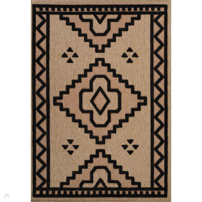 Harper Diamond HRP02 Jute-Look In-Outdoor Natural/Black Rug-Desire Rugs-Rug Love - The Most Loved Rug Store