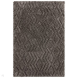 Harrison Modern Plain Hand-Carved Geometric Hi-Low Plush Soft Polyester Boho Shaggy Charcoal Grey Rug