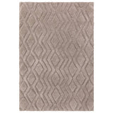 Harrison Modern Plain Hand-Carved Geometric Hi-Low Plush Soft Polyester Boho Shaggy Greige Rug