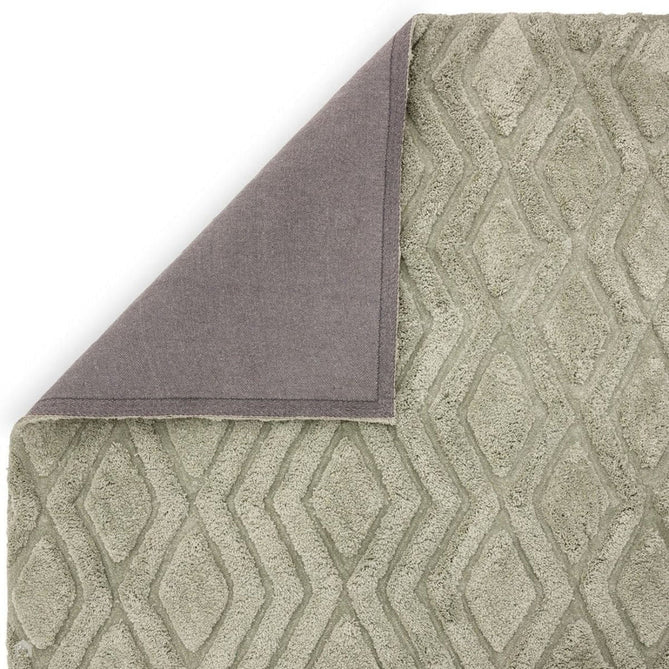 Harrison Modern Plain Hand-Carved Geometric Hi-Low Plush Soft Polyester Boho Shaggy Sage Green Rug-Asiatic Carpets-Rug Love - The Most Loved Rug Store