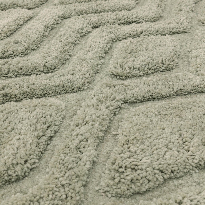 Harrison Modern Plain Hand-Carved Geometric Hi-Low Plush Soft Polyester Boho Shaggy Sage Green Rug-Asiatic Carpets-Rug Love - The Most Loved Rug Store