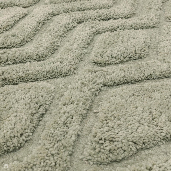 Harrison Modern Plain Hand-Carved Geometric Hi-Low Plush Soft Polyester Boho Shaggy Sage Green Rug-Asiatic Carpets-Rug Love - The Most Loved Rug Store