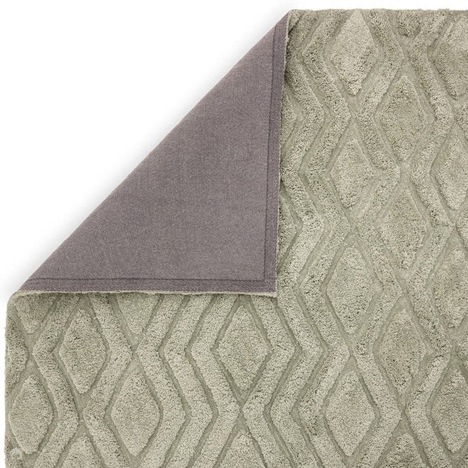 Harrison Modern Plain Hand-Carved Geometric Hi-Low Plush Soft Polyester Boho Shaggy Sage Green Rug-Asiatic Carpets-Rug Love - The Most Loved Rug Store