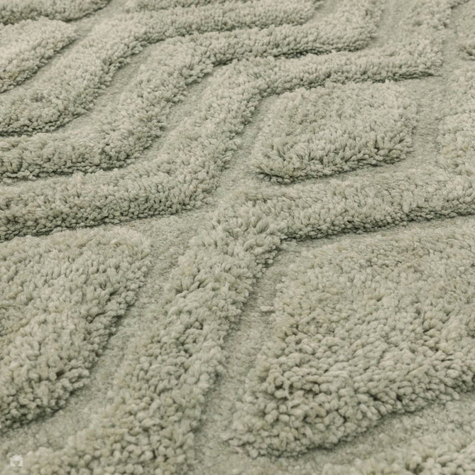 Harrison Modern Plain Hand-Carved Geometric Hi-Low Plush Soft Polyester Boho Shaggy Sage Green Rug-Asiatic Carpets-Rug Love - The Most Loved Rug Store