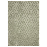 Harrison Modern Plain Hand-Carved Geometric Hi-Low Plush Soft Polyester Boho Shaggy Sage Green Rug