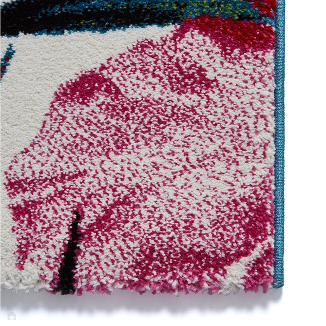 Havana 9574 Modern Floral Botanical Textured Soft Durable Easy-Care Polypropylene Short-Pile Multicolour/Pink/Cream/Green/Blue Rug-Think Rugs-Rug Love - The Most Loved Rug Store