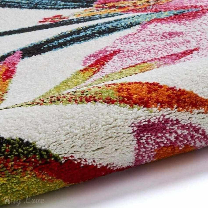 Havana 9574 Modern Floral Botanical Textured Soft Durable Easy-Care Polypropylene Short-Pile Multicolour/Pink/Cream/Green/Blue Rug-Think Rugs-Rug Love - The Most Loved Rug Store