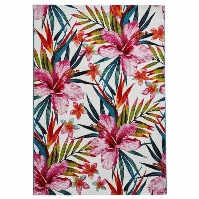 Havana 9574 Modern Floral Botanical Textured Soft Durable Easy-Care Polypropylene Short-Pile Multicolour/Pink/Cream/Green/Blue Rug-Think Rugs-Rug Love - The Most Loved Rug Store