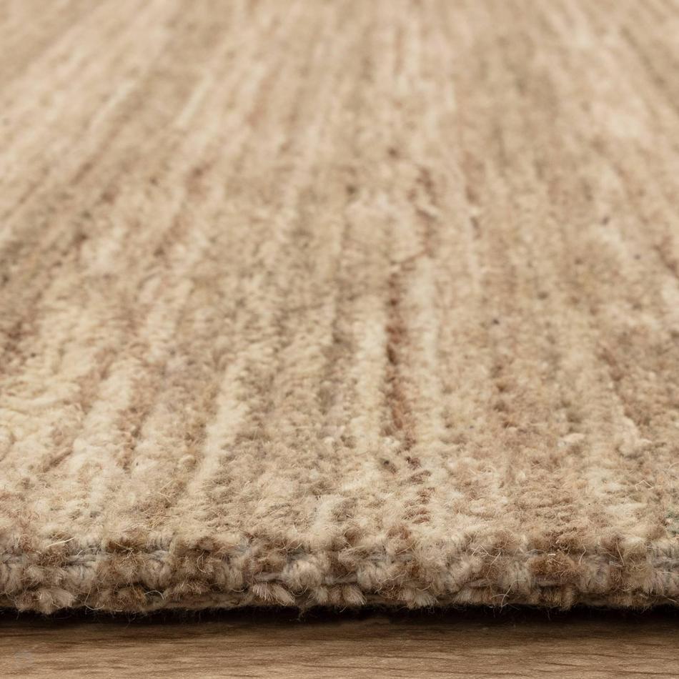 Plain Ribbed Rectangle Rug Hazy Modern Plain Ribbed Distressed Textured Hand-Woven Durable Cut