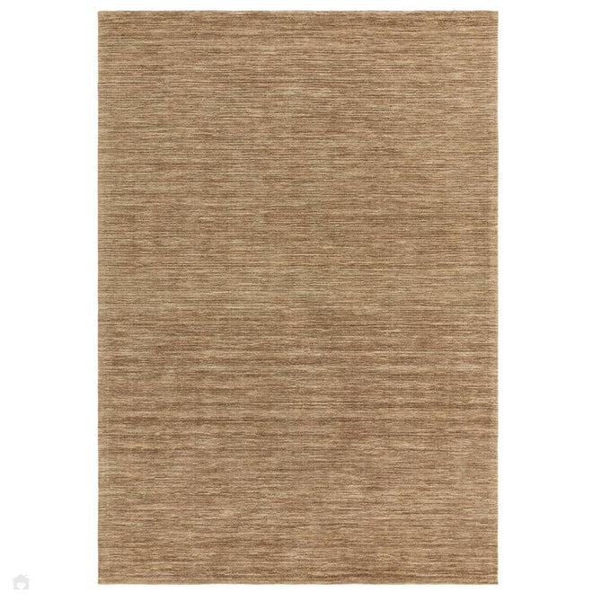 Hazy Modern Plain Ribbed Distressed Textured Hand-Woven Durable Cut & Loop Wool-Blend Flatweave Honey Rug-Asiatic Carpets-Rug Love - The Most Loved Rug Store