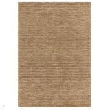 Hazy Modern Plain Ribbed Distressed Textured Hand-Woven Durable Cut & Loop Wool-Blend Flatweave Honey Rug