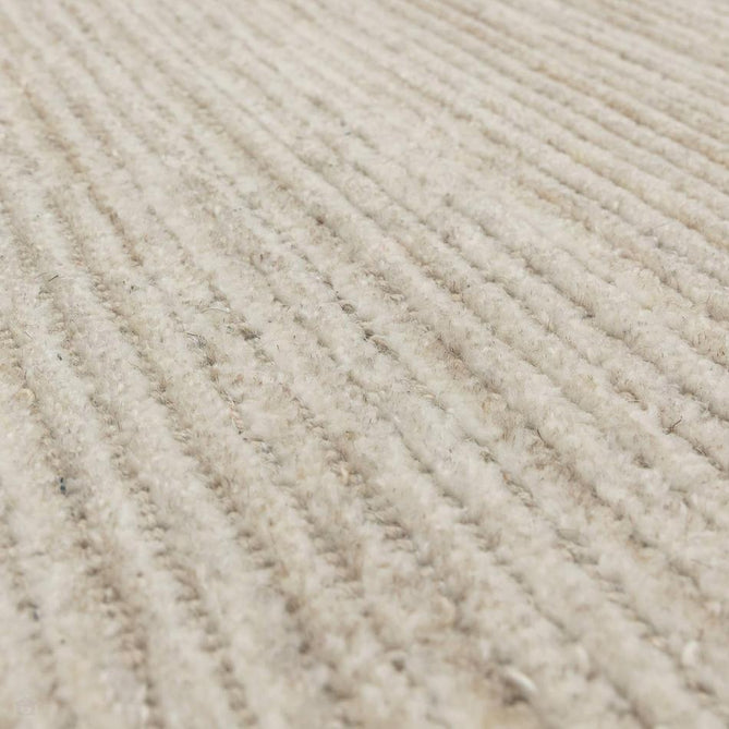 Hazy Modern Plain Ribbed Distressed Textured Hand-Woven Durable Cut & Loop Wool-Blend Flatweave Putty Rug-Asiatic Carpets-Rug Love - The Most Loved Rug Store