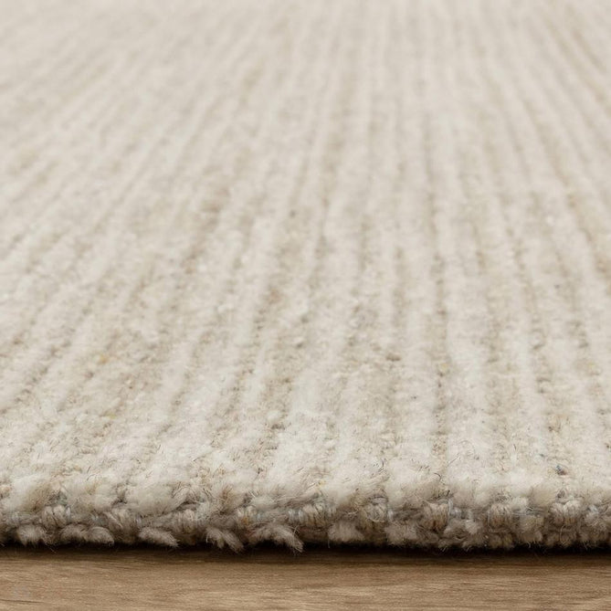 Hazy Modern Plain Ribbed Distressed Textured Hand-Woven Durable Cut & Loop Wool-Blend Flatweave Putty Rug-Asiatic Carpets-Rug Love - The Most Loved Rug Store