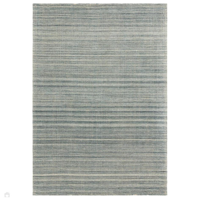 Hazy Modern Plain Ribbed Distressed Textured Hand-Woven Durable Cut & Loop Wool-Blend Flatweave Sea Blue Rug-Asiatic Carpets-Rug Love - The Most Loved Rug Store