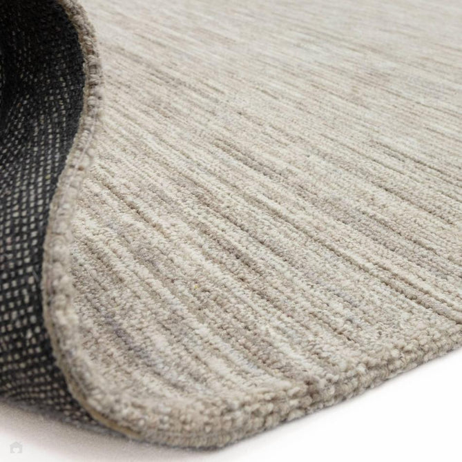Hazy Modern Plain Ribbed Distressed Textured Hand-Woven Durable Cut & Loop Wool-Blend Flatweave Stone Rug-Asiatic Carpets-Rug Love - The Most Loved Rug Store