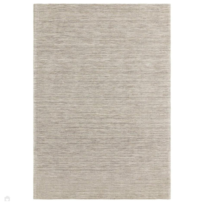 Hazy Modern Plain Ribbed Distressed Textured Hand-Woven Durable Cut & Loop Wool-Blend Flatweave Stone Rug-Asiatic Carpets-Rug Love - The Most Loved Rug Store