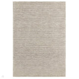 Hazy Modern Plain Ribbed Distressed Textured Hand-Woven Durable Cut & Loop Wool-Blend Flatweave Stone Rug