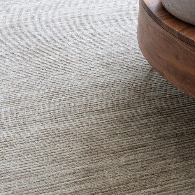 Hazy Modern Plain Ribbed Distressed Textured Hand-Woven Durable Cut & Loop Wool-Blend Flatweave Stone Rug