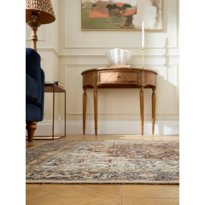 Washable Heirloom 0709 Rust/Teal Rug