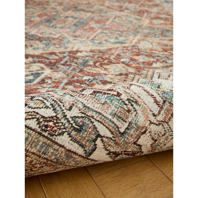 Washable Heirloom 0709 Rust/Teal Rug