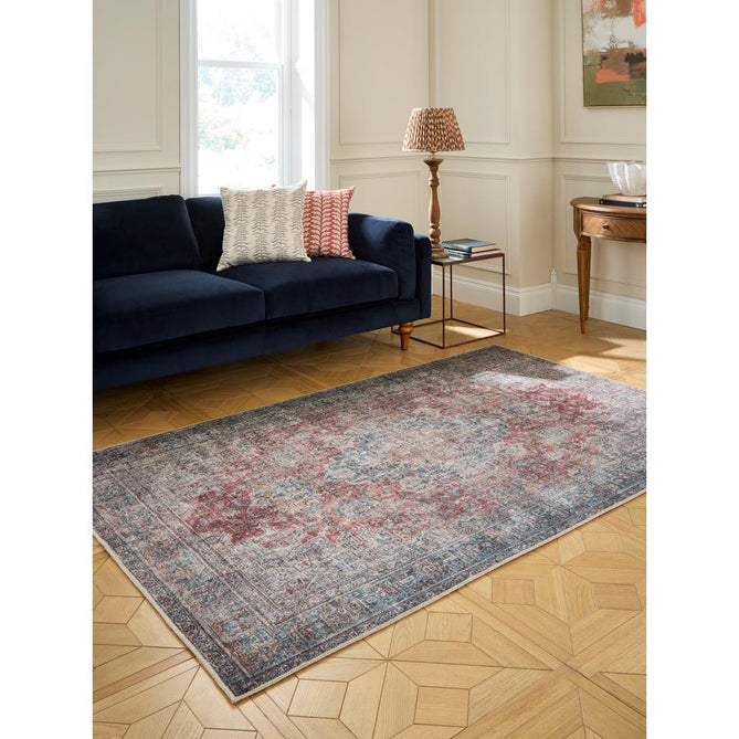Washable Heirloom 1077 Rust/Teal Rug