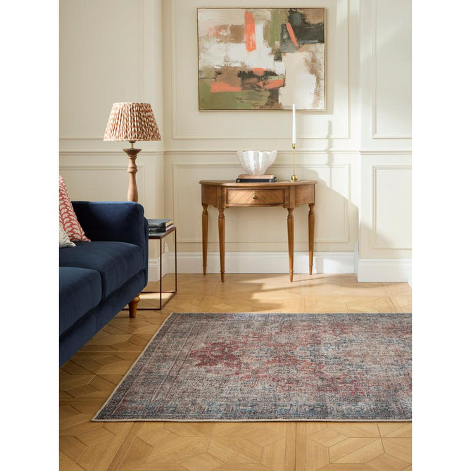 Washable Heirloom 1077 Rust/Teal Rug