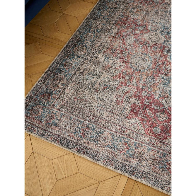 Washable Heirloom 1077 Rust/Teal Rug