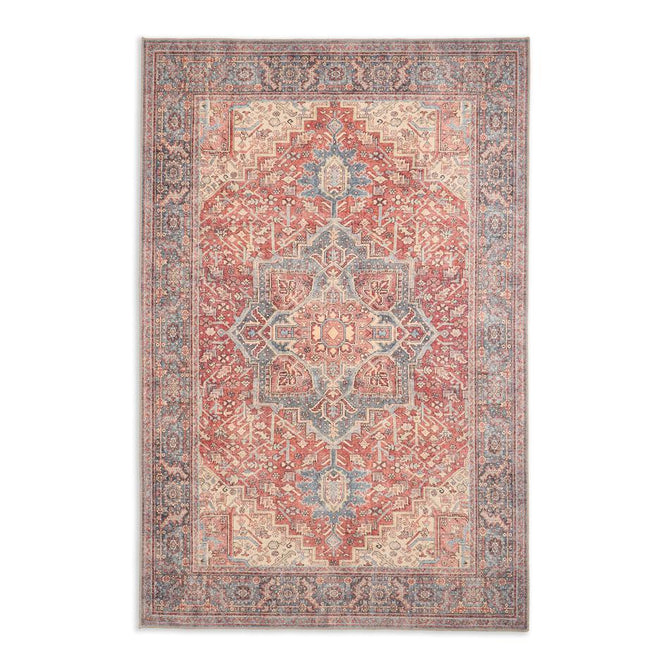 Washable Heirloom 1227 Rust/Blue Rug