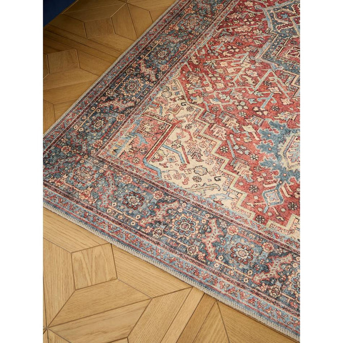 Washable Heirloom 1227 Rust/Blue Rug