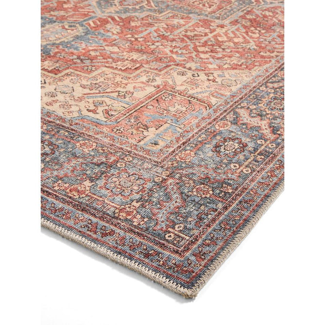 Washable Heirloom 1227 Rust/Blue Rug