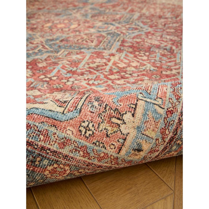 Washable Heirloom 1227 Rust/Blue Rug