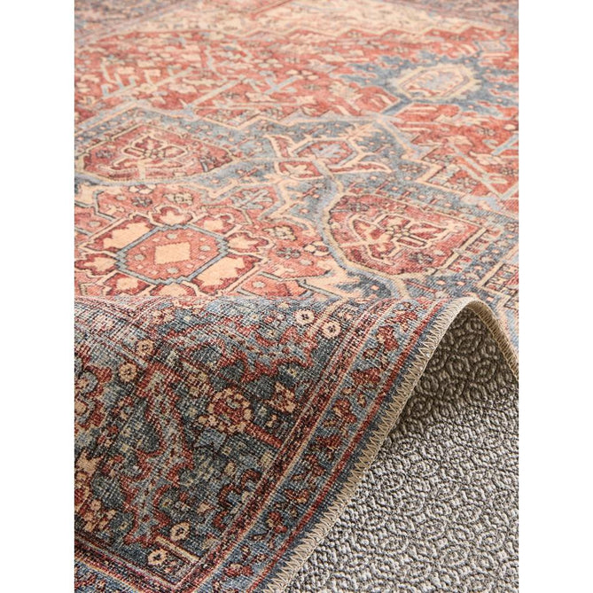 Washable Heirloom 1227 Rust/Blue Rug