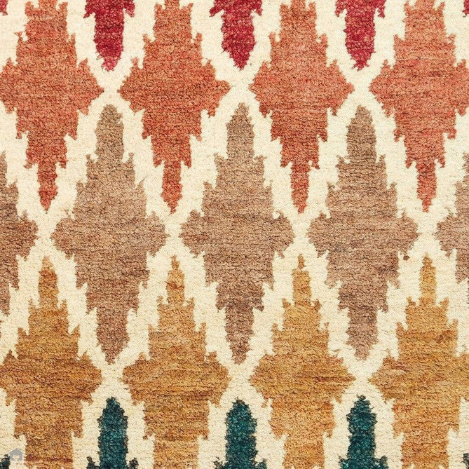Hemp 21470 Modern Geometric Diamond Hand-Knotted Natural Fibre Heavyweight High-Density Durable Textured Blue/Red/Orange/Brown/Yellow/Multicolour Rug-Think Rugs-Rug Love - The Most Loved Rug Store