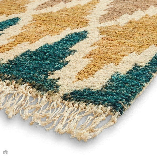Hemp 21470 Modern Geometric Diamond Hand-Knotted Natural Fibre Heavyweight High-Density Durable Textured Blue/Red/Orange/Brown/Yellow/Multicolour Rug-Think Rugs-Rug Love - The Most Loved Rug Store