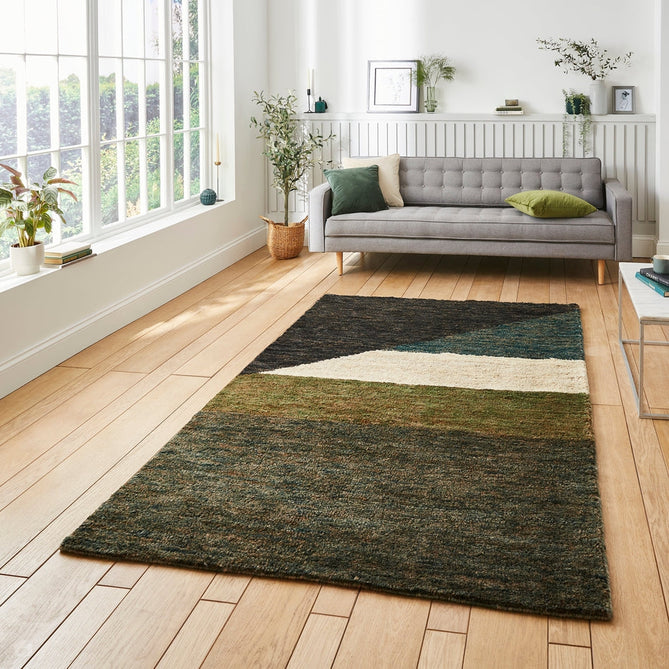 Hemp 23373 Modern Geometric Hand-Knotted Natural Fibre Heavyweight High-Density Durable Textured Blue/Green/Beige/Brown/Multicolour Rug-Think Rugs-Rug Love - The Most Loved Rug Store
