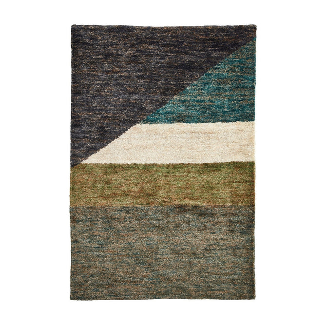 Hemp 23373 Modern Geometric Hand-Knotted Natural Fibre Heavyweight High-Density Durable Textured Blue/Green/Beige/Brown/Multicolour Rug-Think Rugs-Rug Love - The Most Loved Rug Store