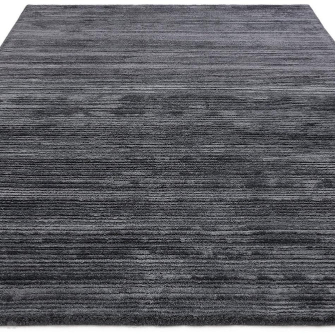 Henley Modern Plain Subtle Irregular Lines Metallic Shimmer Hand-Woven Textured Hi-Low Loop Pile Wool&Viscose Blend Petrol Blue/Charcoal Grey/Steel Blue/Slate Grey Rug-Asiatic Carpets-Rug Love - The Most Loved Rug Store