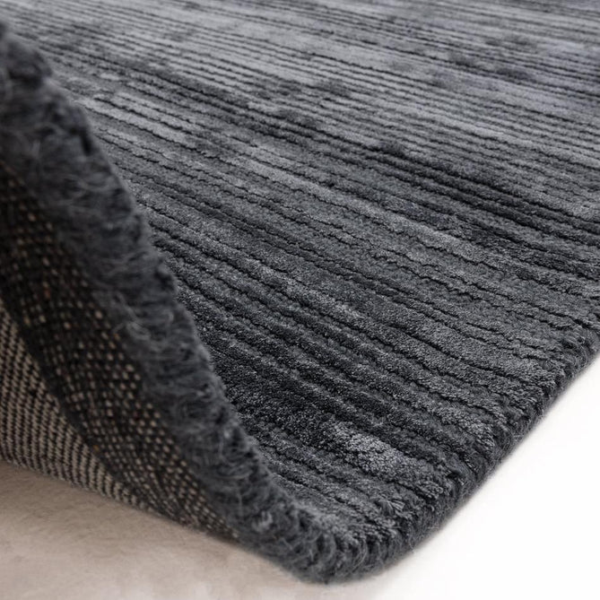 Henley Modern Plain Subtle Irregular Lines Metallic Shimmer Hand-Woven Textured Hi-Low Loop Pile Wool&Viscose Blend Petrol Blue/Charcoal Grey/Steel Blue/Slate Grey Rug-Asiatic Carpets-Rug Love - The Most Loved Rug Store