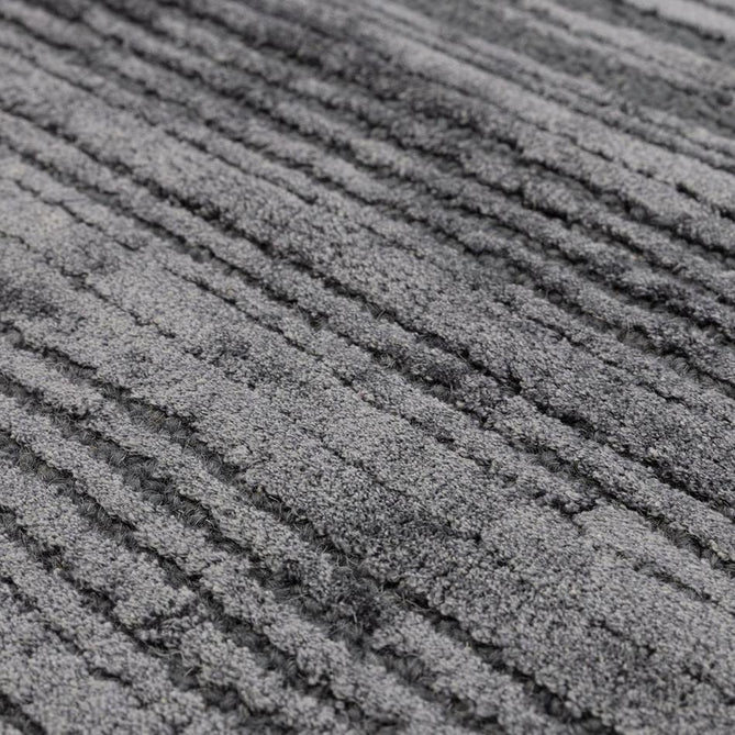 Henley Modern Plain Subtle Irregular Lines Metallic Shimmer Hand-Woven Textured Hi-Low Loop Pile Wool&Viscose Blend Petrol Blue/Charcoal Grey/Steel Blue/Slate Grey Rug-Asiatic Carpets-Rug Love - The Most Loved Rug Store